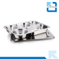 28.2*22cm High Quality 304 Stainless Steel School Lunch Plate Food Tray Plate